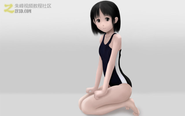漫画女孩的绘画