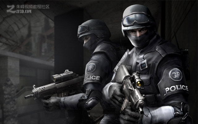 cs警察手臂鞋子绘画