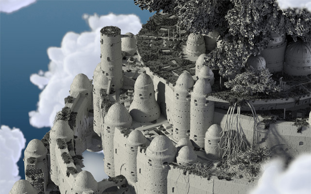 3d天空之城之圆顶城堡的制作