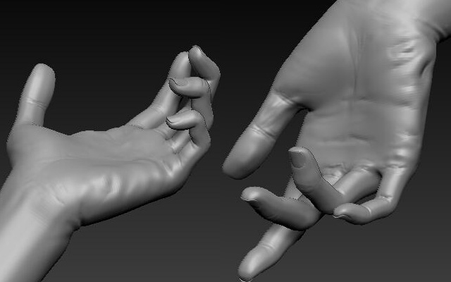 zbrush雕刻身体动态手部细节