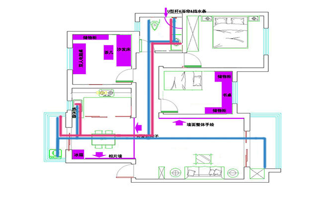 CAD水路施工图绘制