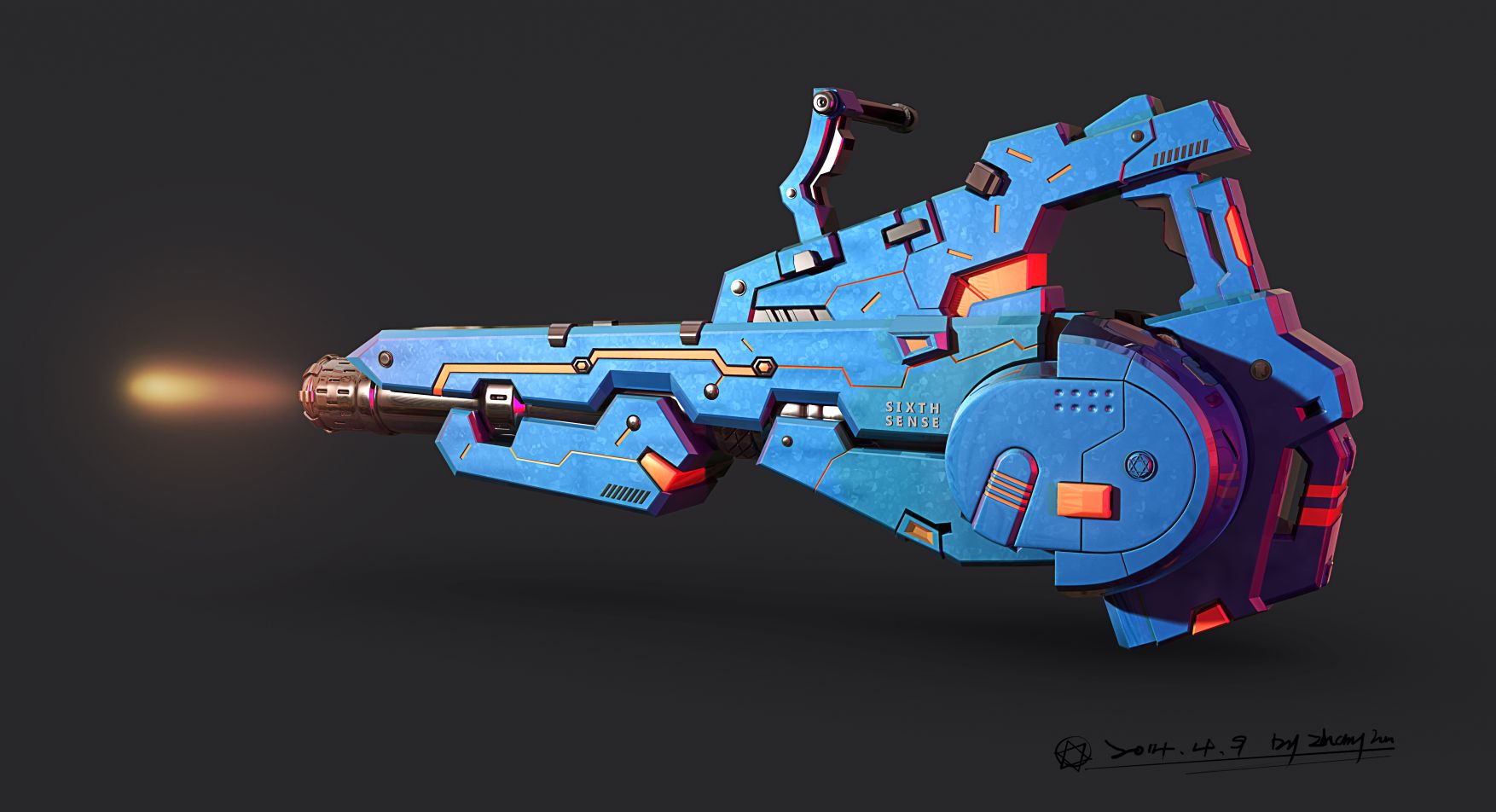蓝色的机械枪