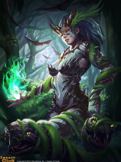 藤蔓女绘画作品