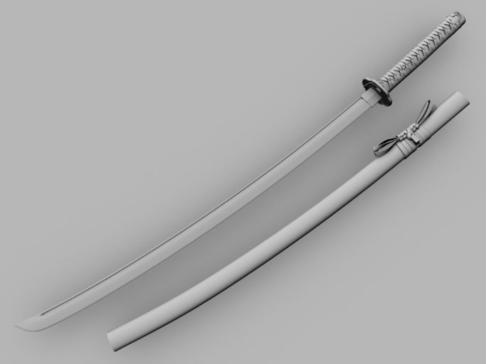 武士刀素模，绑刀绳是真费劲