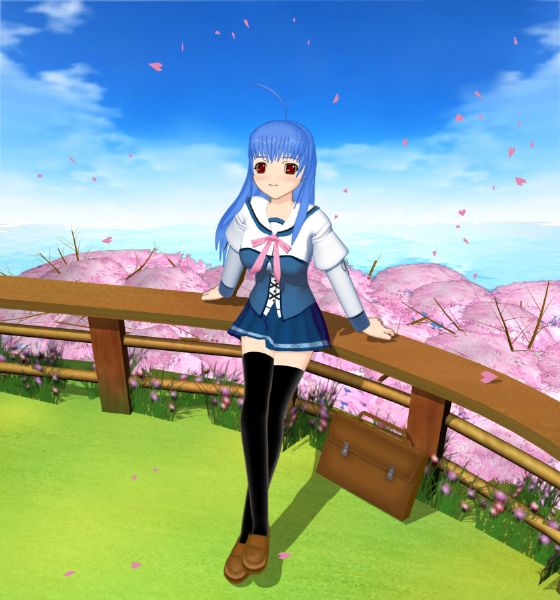 樱花、少女