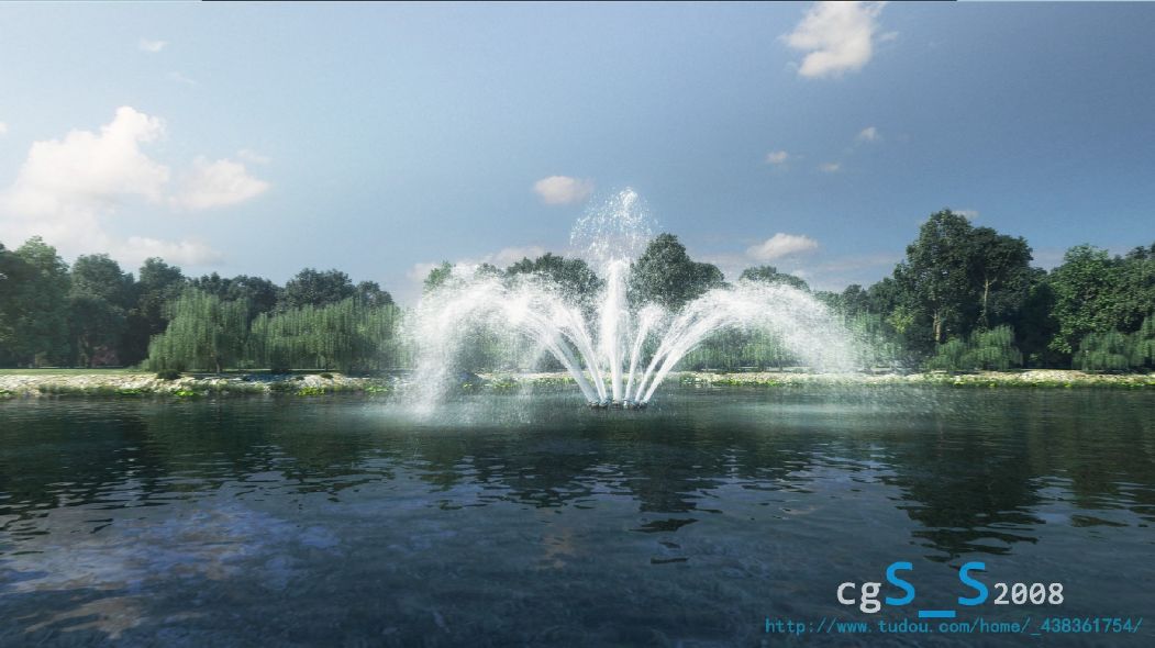 Realflow2015_湖心喷泉