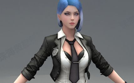 3dmax皮裙性感美女3d模型