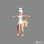 羽毛装女孩3d模型下载