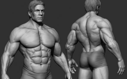 ZBrush男性角色健美肌肉模型