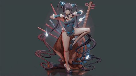 blender杨贵妃美女模型工程