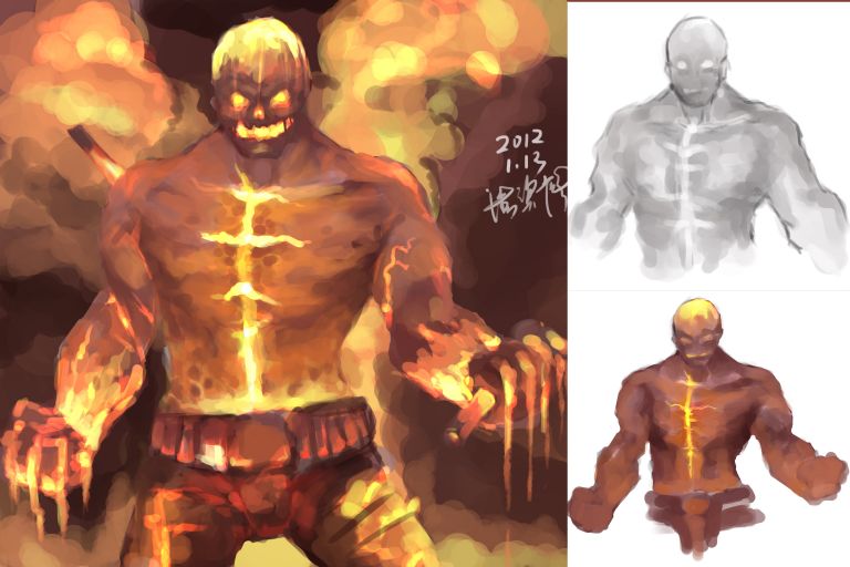 火人召唤绘画