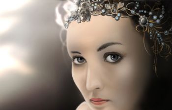 临摹的西方美女