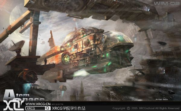 CG 科幻游戏原画 机械 场景 末世广场
