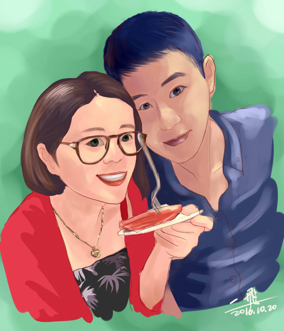 手绘人物美女帅男