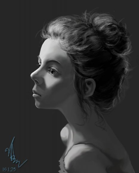 美女临摹
