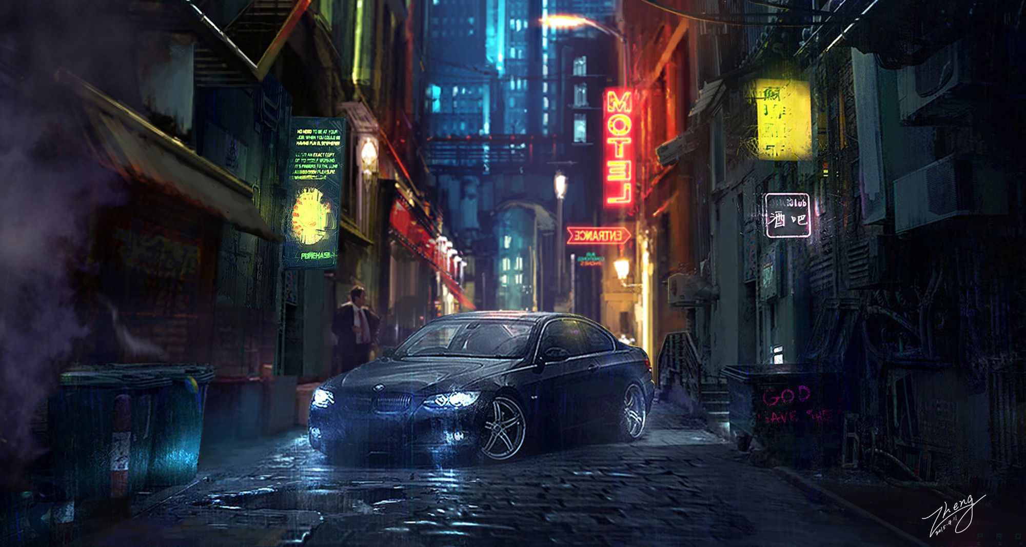夜景城市的一角