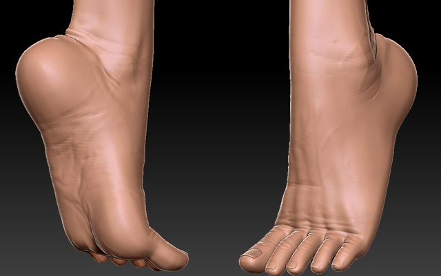 zbrush雕刻身体脚部细节