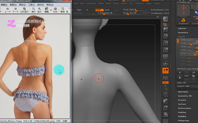 zbrush教程背部的雕刻