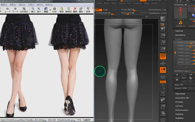 zbrush细致的腿部雕刻教程