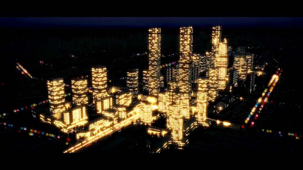 鸟瞰夜景建筑动画教程