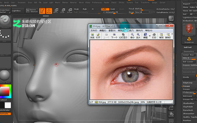 Zbrush雕塑真实的眼部模型