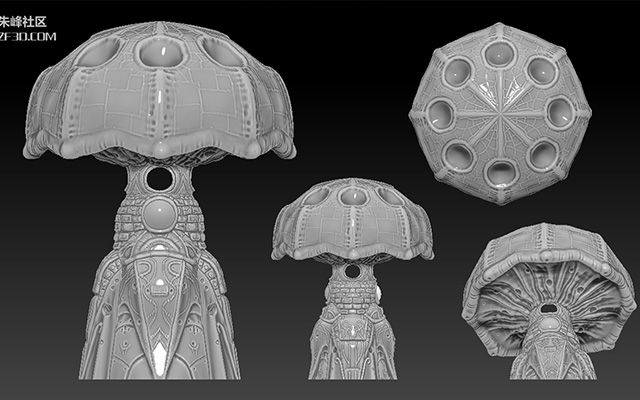 次世代场景巨蘑神殿Zbrush建模