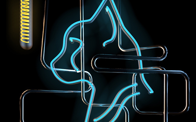C4D霓虹海报教程