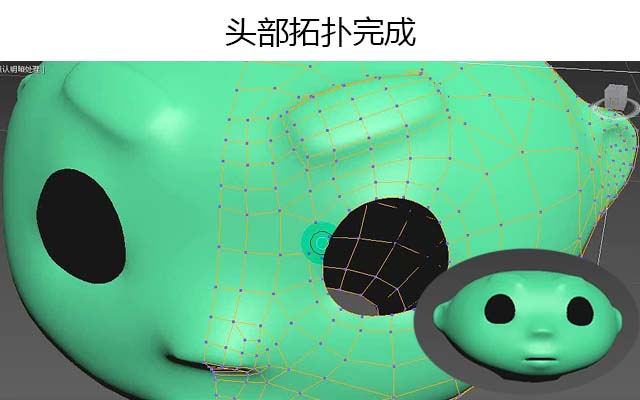 头部拓扑完成
