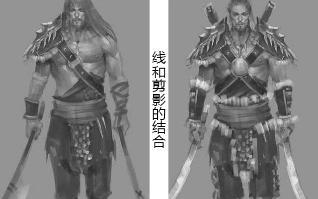 线和剪影的结合