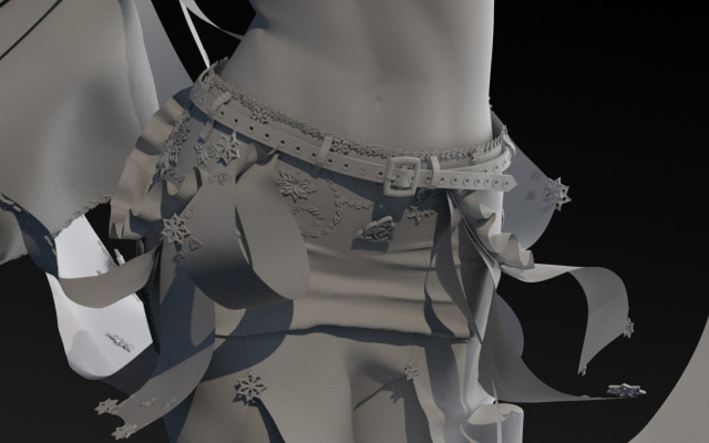zbrush制作女神衣服装饰细节
